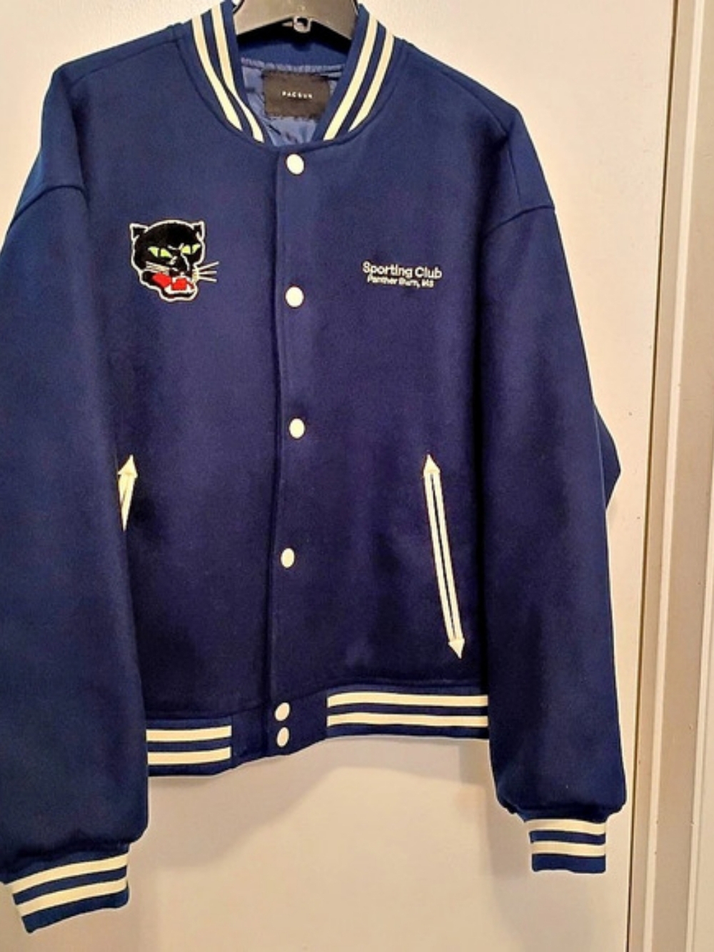 PacSun Mississipp Panther Burn Varsity Jacket